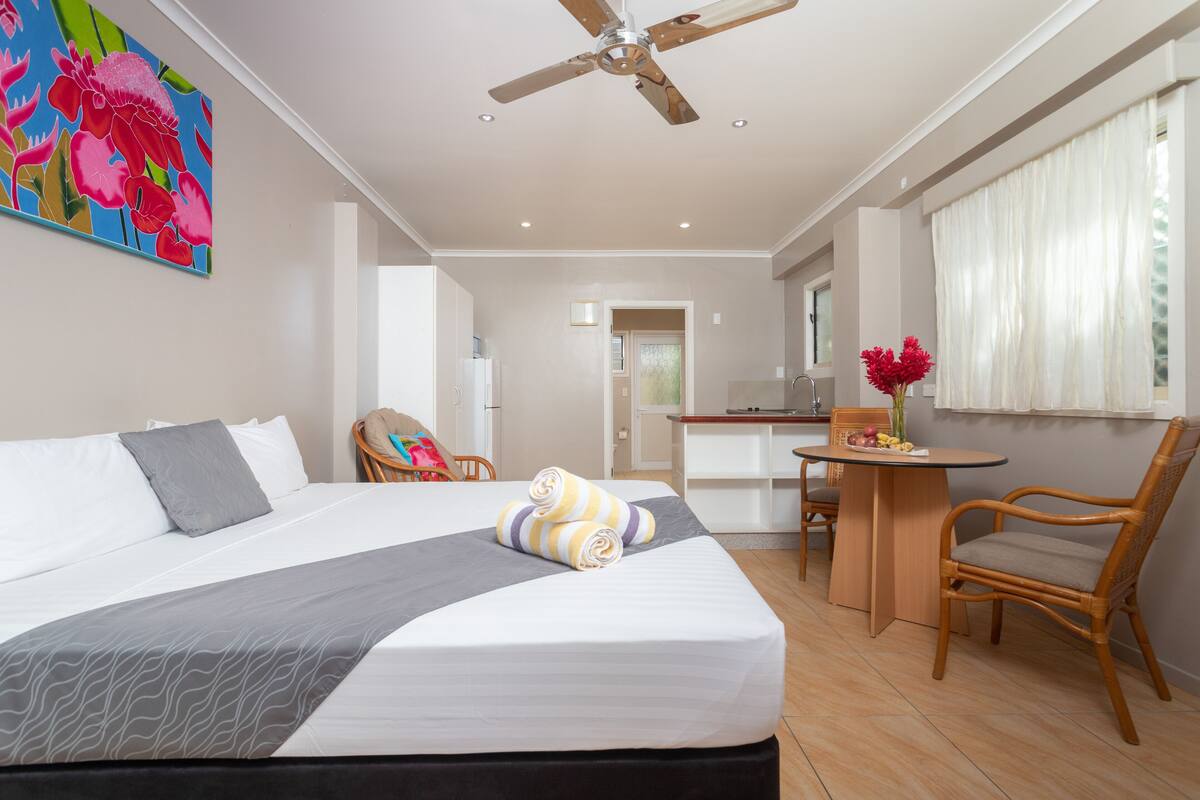 studio, beach view, beachfront | 3 bedrooms, premium bedding, in-room safe, iron/ironing board