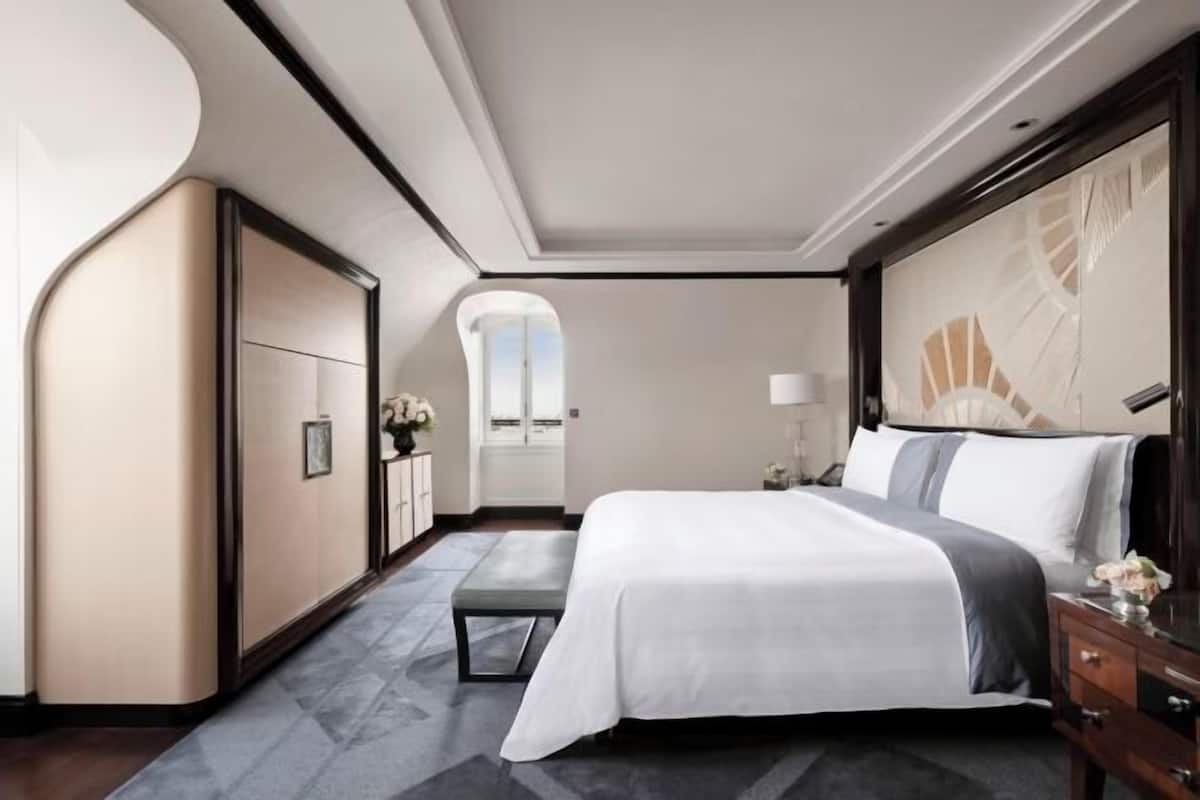 Lakens van Egyptisch katoen, luxe beddengoed, een minibar