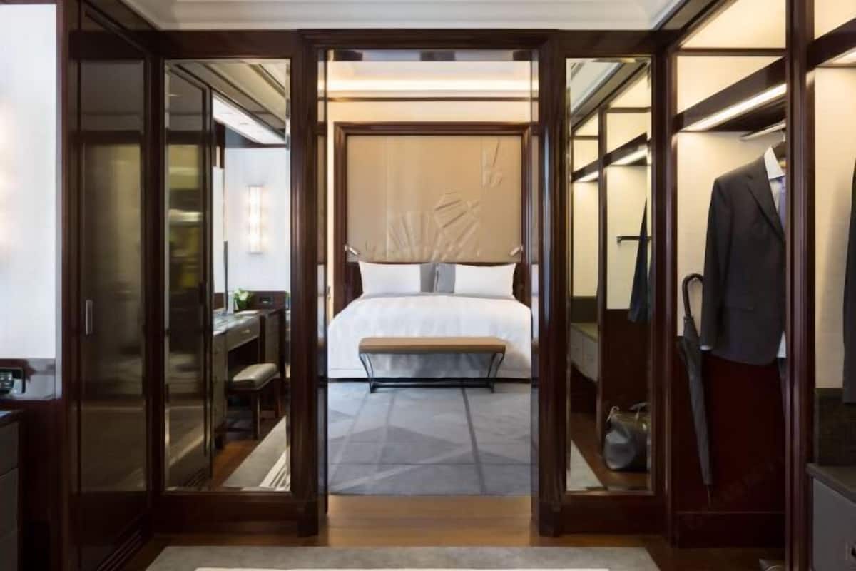 Lakens van Egyptisch katoen, luxe beddengoed, een minibar