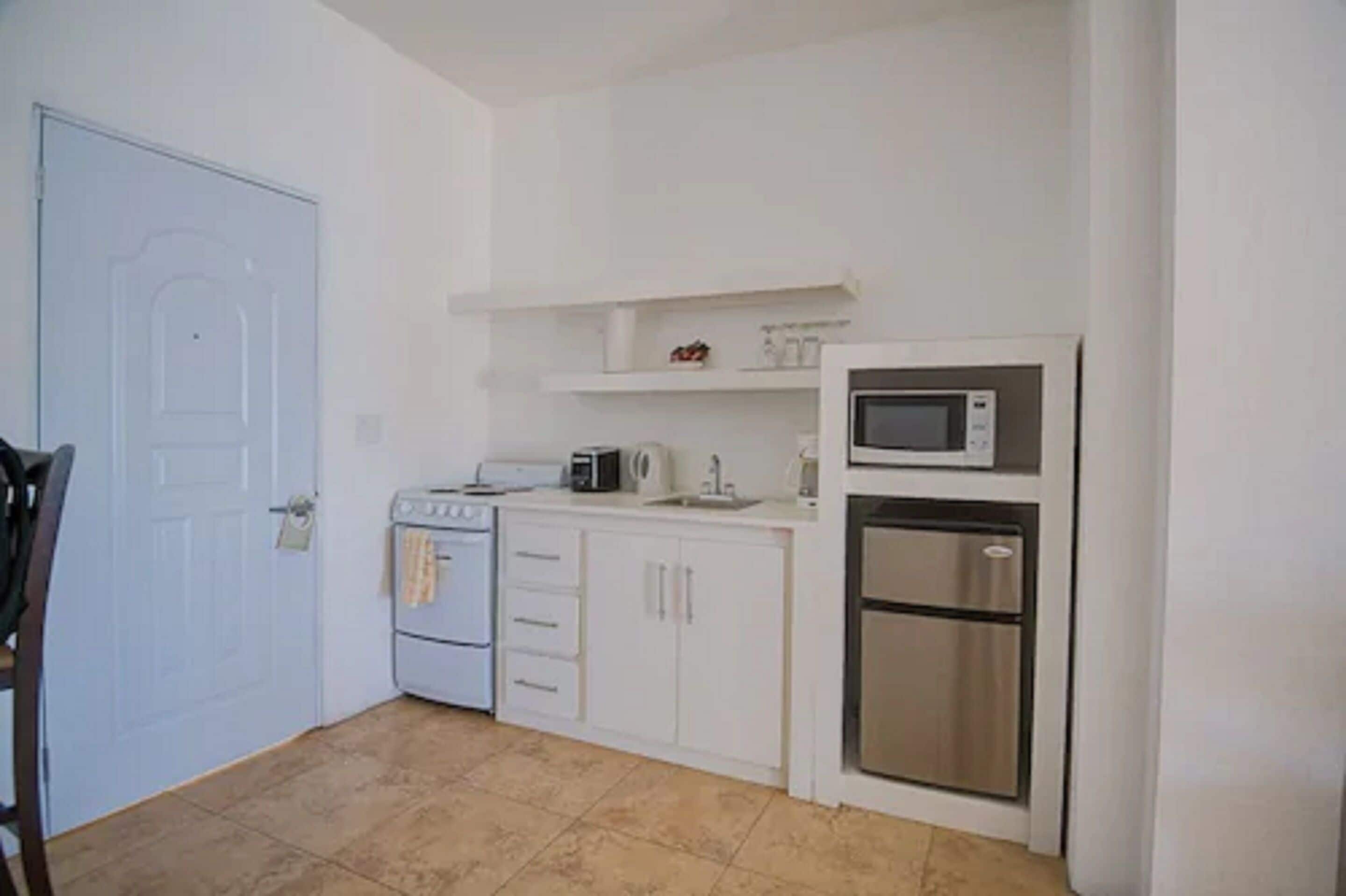 suite, 1 bedroom, kitchen, ocean view | private kitchen | fridge, microwave, stovetop, coffee/tea maker