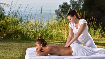 Sauna, hot tub, body treatments, facials