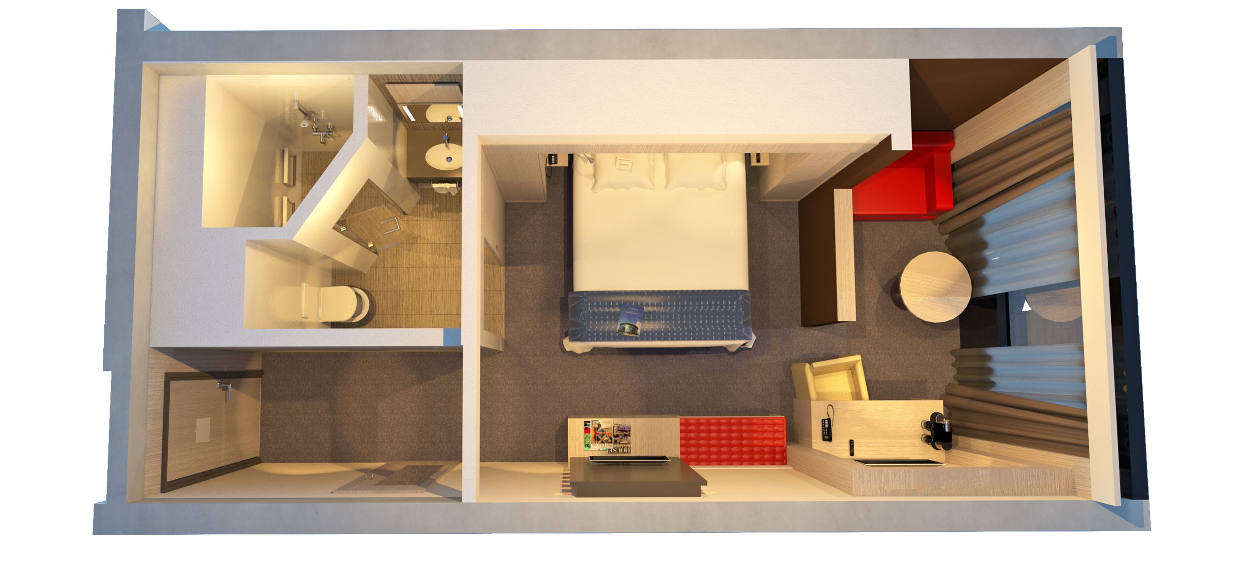 deluxe room, multiple beds | floor plan