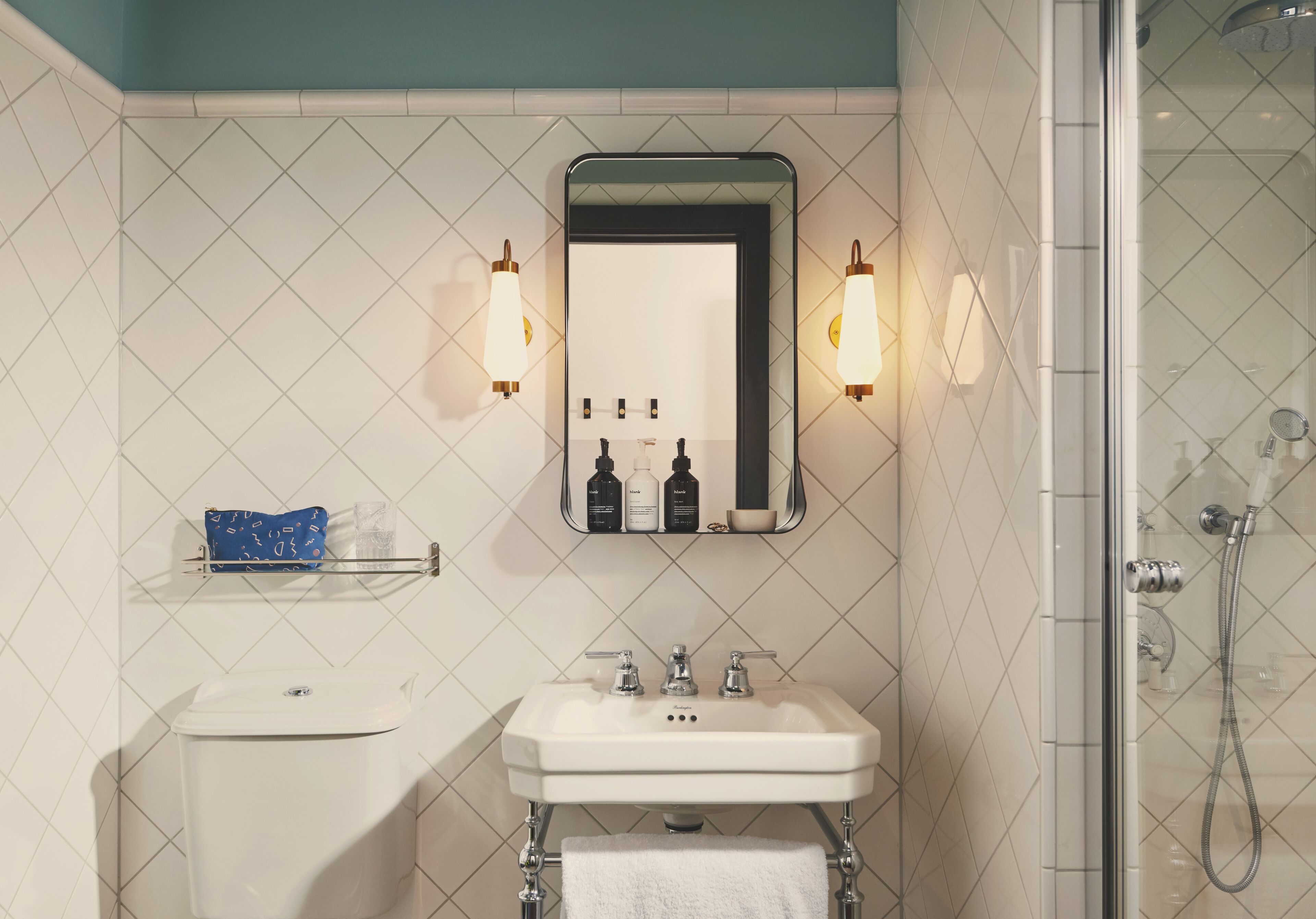 shower, rainfall showerhead, eco-friendly toiletries, hair dryer