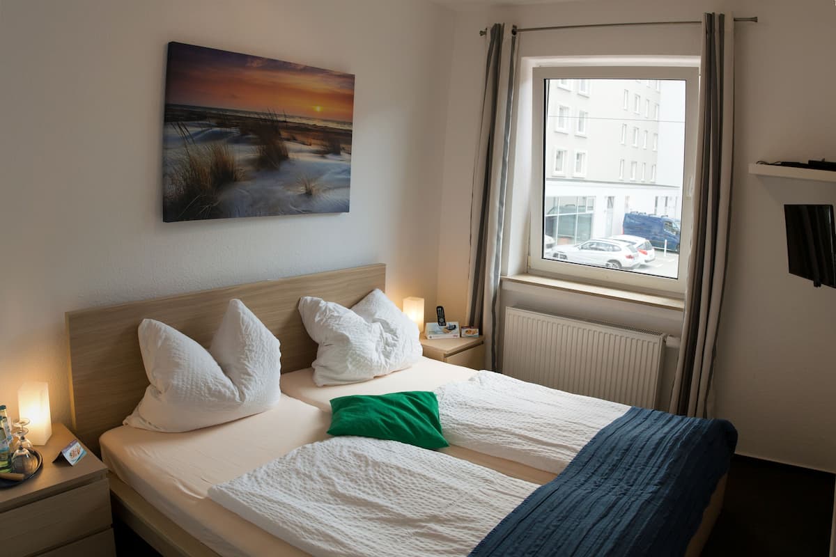 Desk, free WiFi, bed sheets