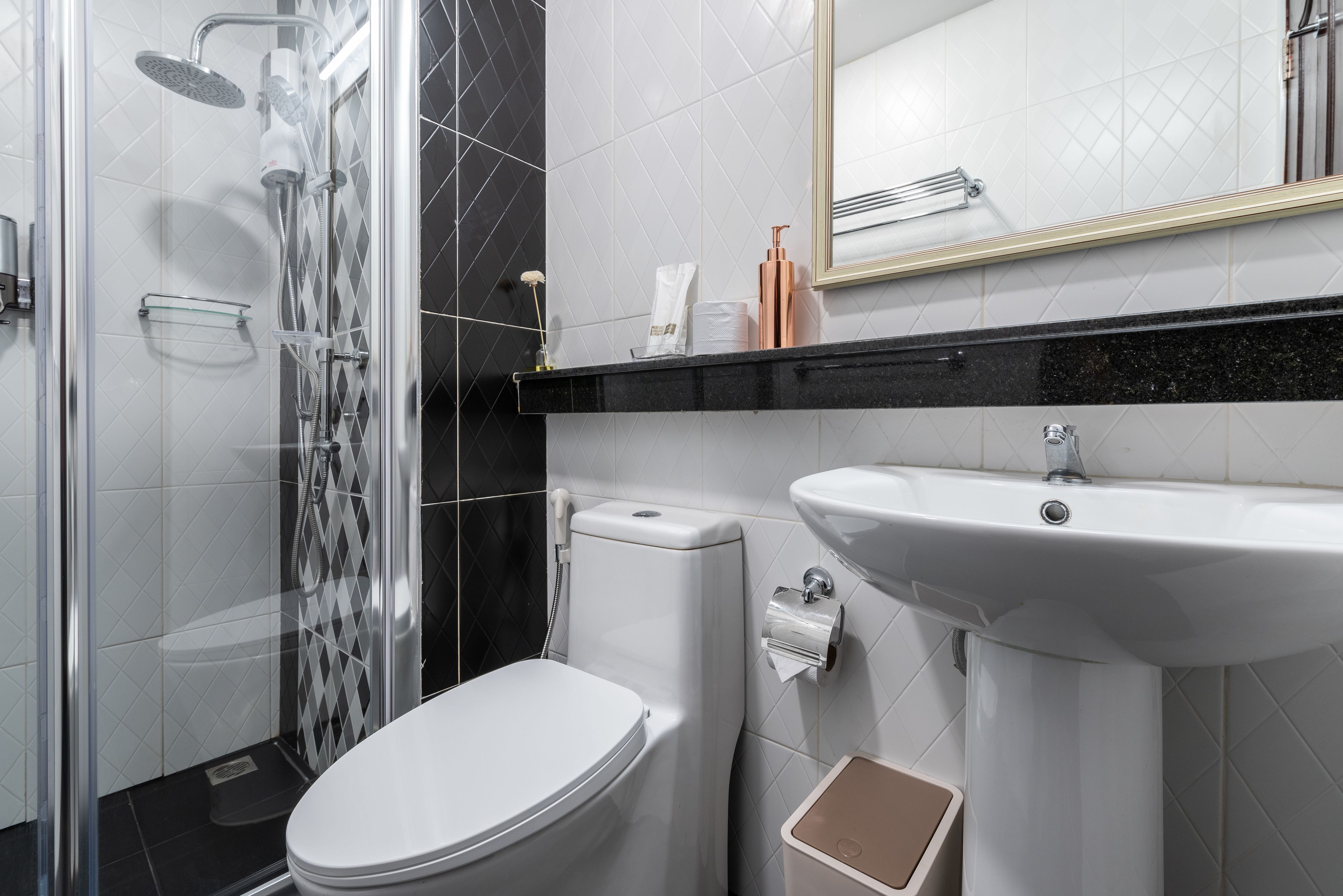 superior twin room, 2 single beds, pool view | bathroom | shower, free toiletries, hair dryer, slippers