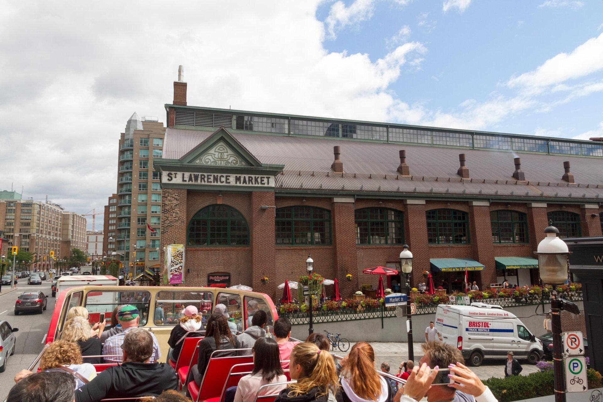A building with a sign reading 'St. Lawrence Market.'