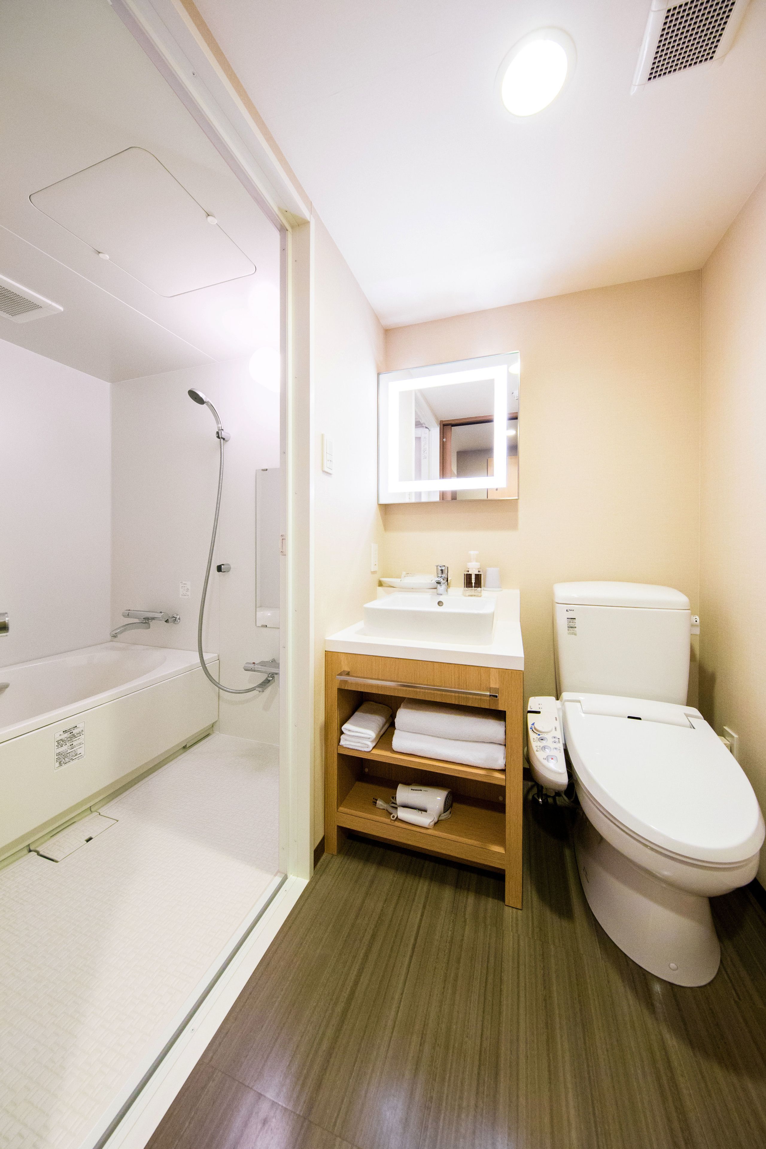 free toiletries, hair dryer, slippers, bidet