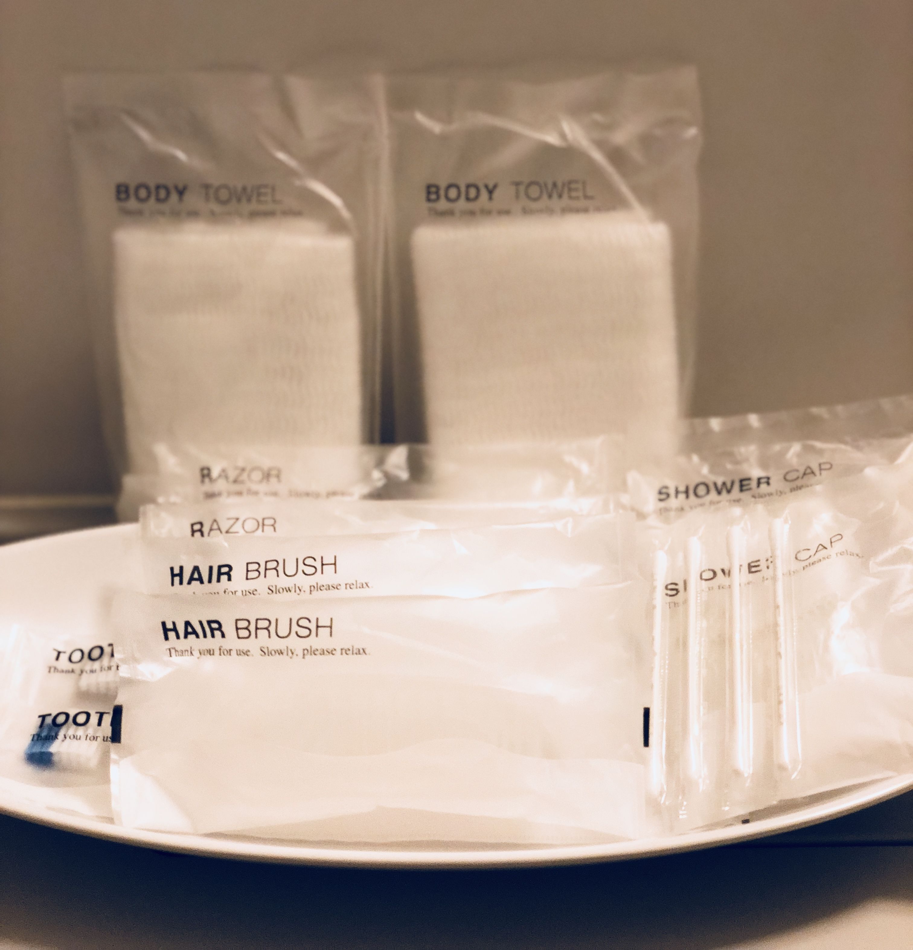 free toiletries, hair dryer, slippers, bidet