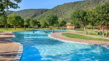 Outdoor pool, sun loungers
