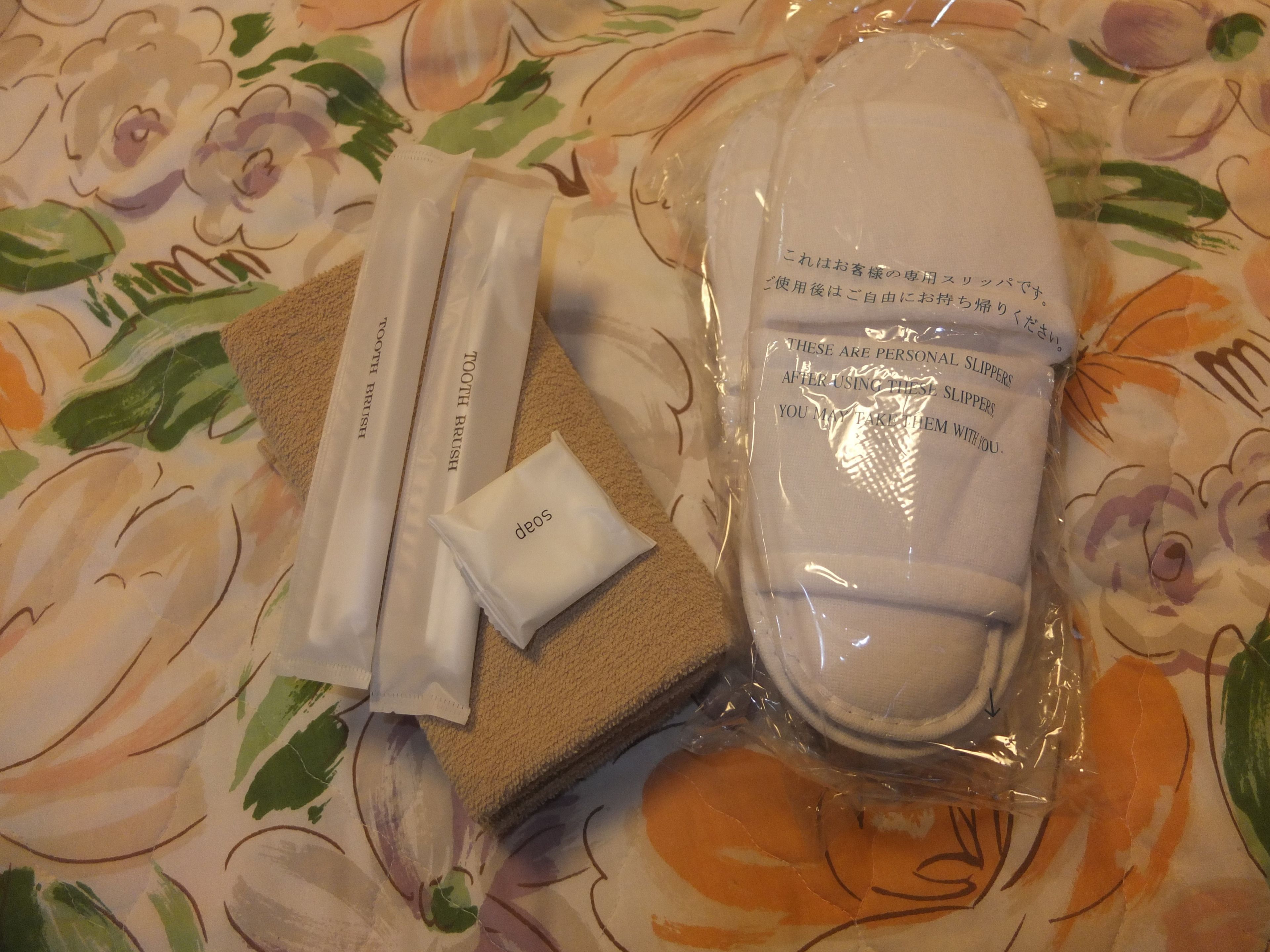 free toiletries, hair dryer, slippers, electronic bidet