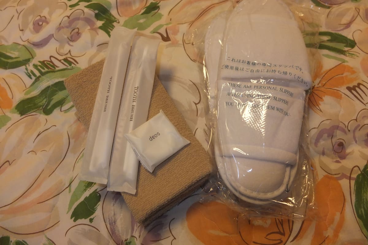 free toiletries, hair dryer, slippers, electronic bidet
