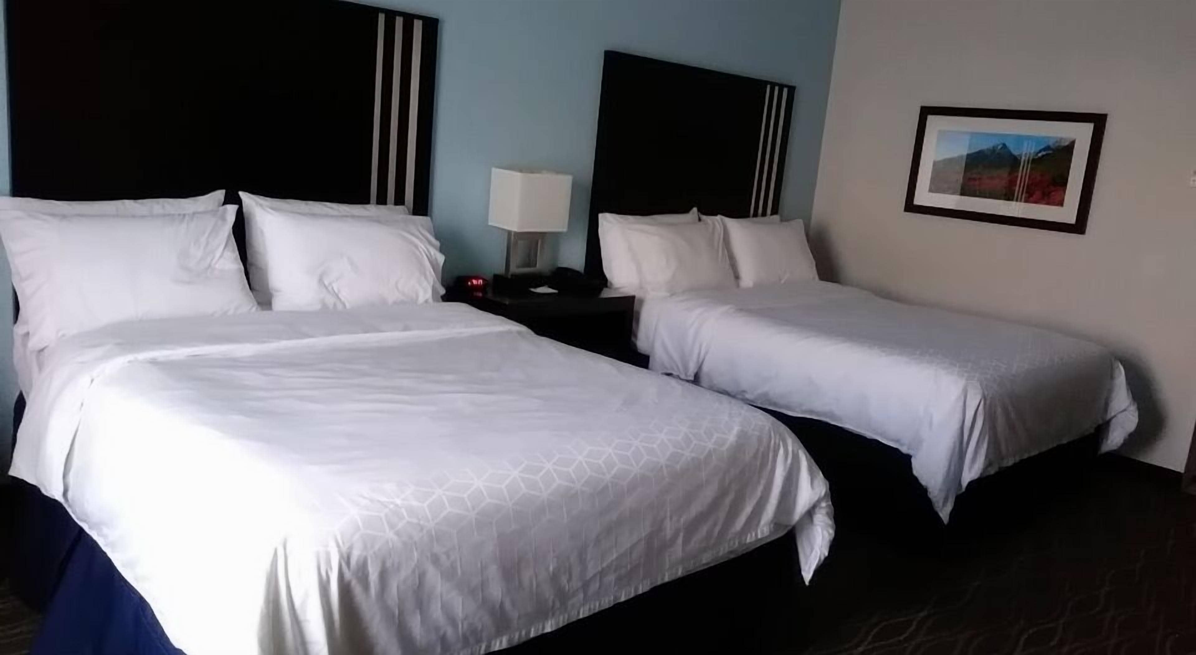 desk, laptop workspace, blackout curtains, iron/ironing board