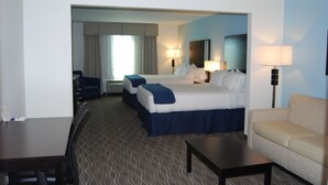 A hotel room with two beds, a desk, a sofa, and a lamp. - Holiday Inn Express & Suites Springville-South Provo Area by IHG (Springville)