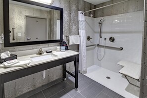 Studio, 1 King Bed, Accessible, Non Smoking | Bathroom | Free toiletries, hair dryer, towels, soap - Hampton Inn & Suites Ada (Ada)