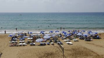 Private beach nearby, sun loungers, beach umbrellas, beach volleyball