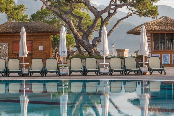 Indoor pool, 4 outdoor pools, open 9 AM to 8:00 PM, pool umbrellas