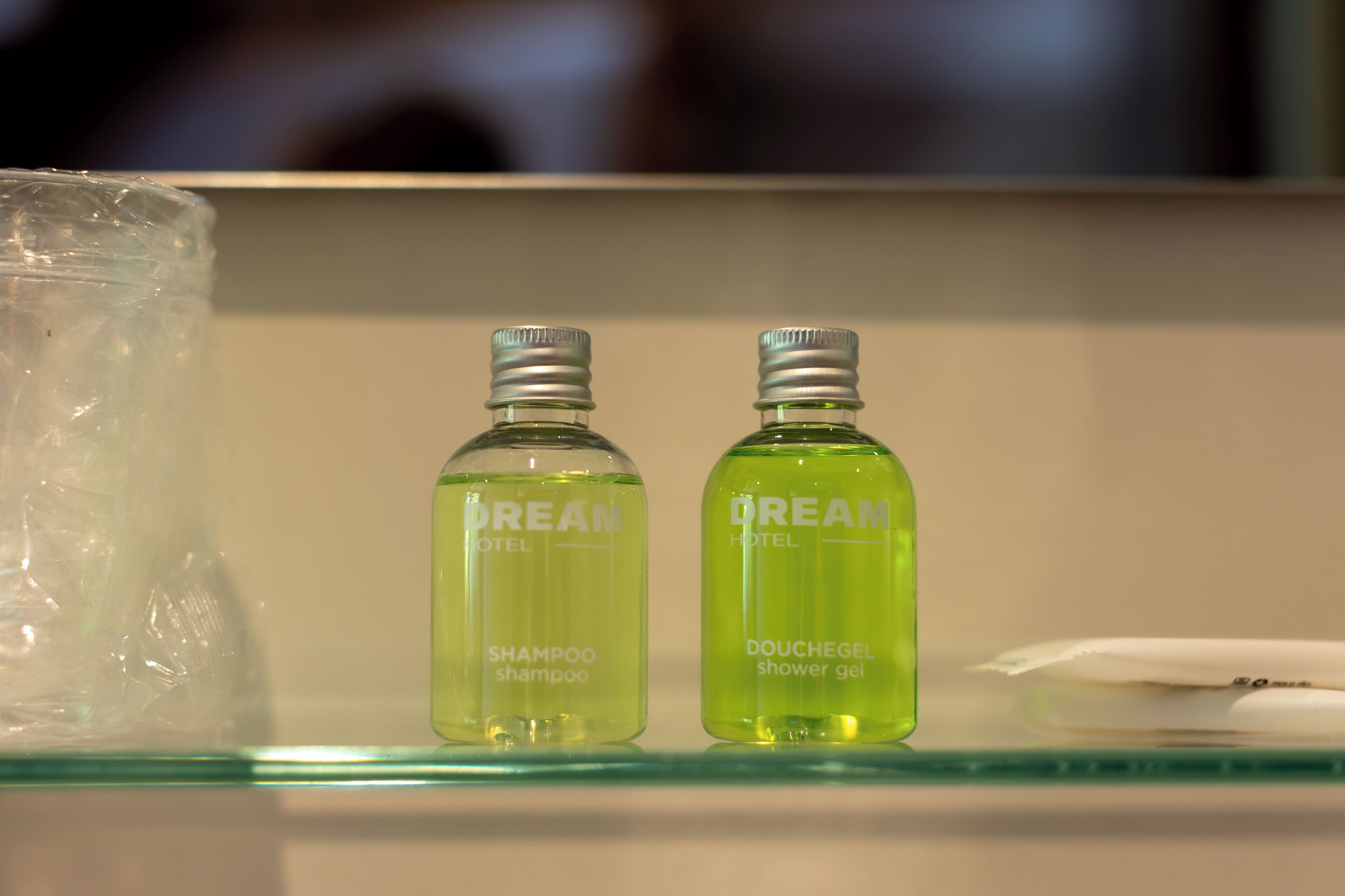 free toiletries, hair dryer, towels