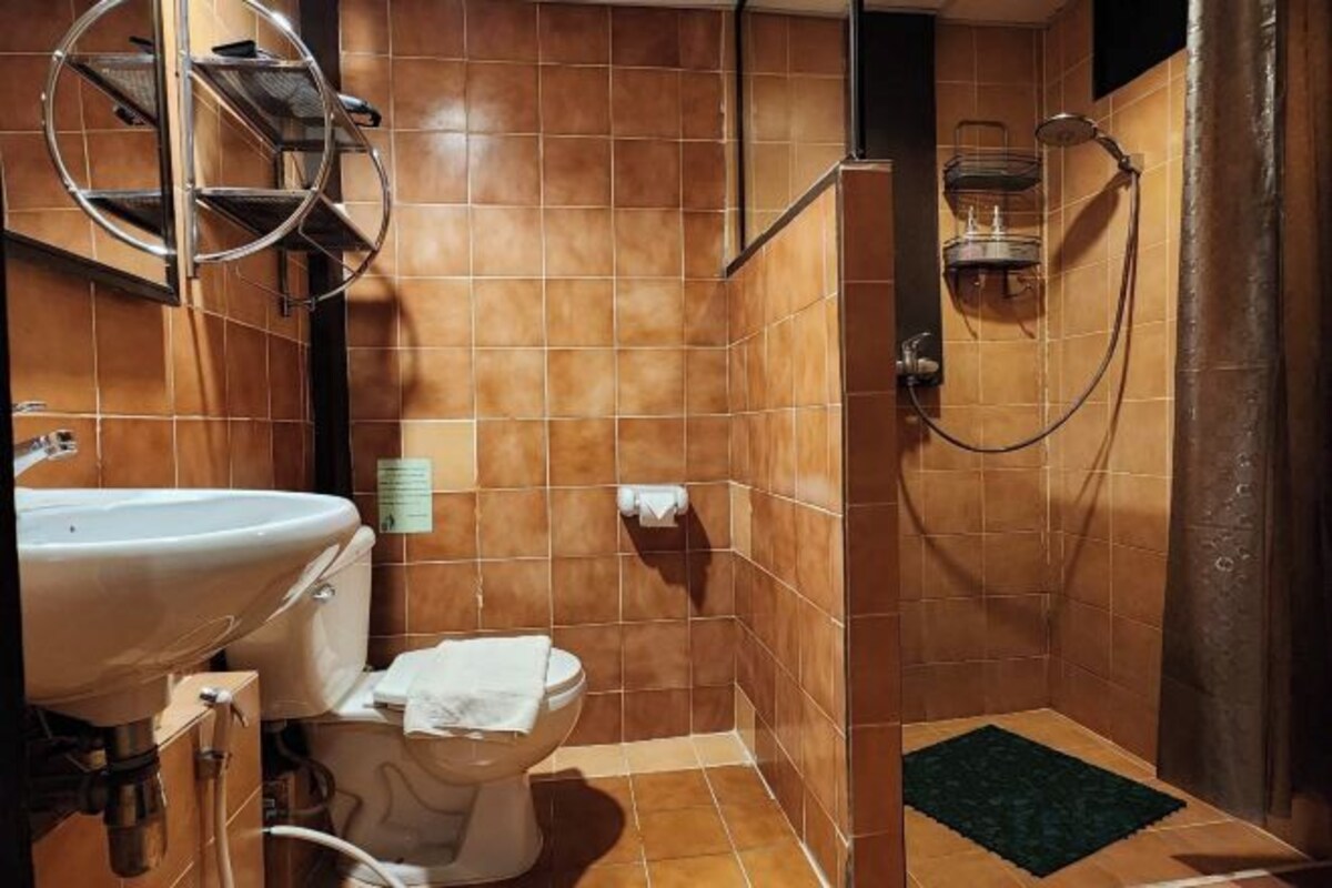 Bathroom | Shower, free toiletries, hair dryer (on request), bathrobes