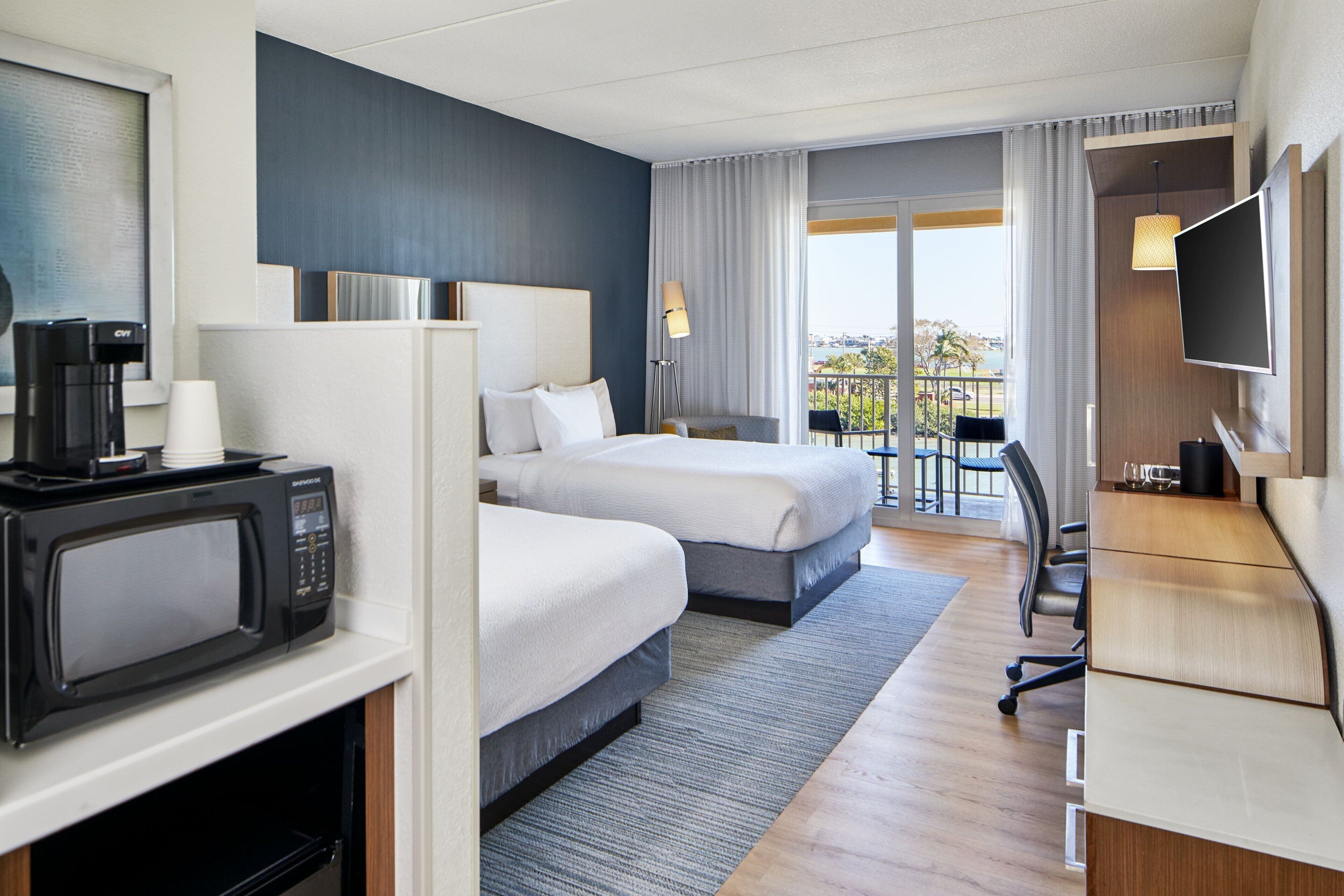 room, 2 queen beds, non smoking (balcony) | 1 bedroom, desk, laptop workspace, blackout curtains