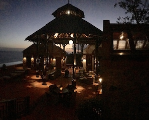 Dinner served, Caribbean cuisine, sea views