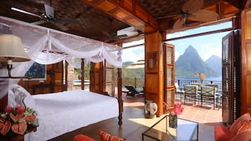 Suite estudio de luna de miel, vista al océano (Grotto Suite) | 1 habitación, sábanas de algodón egipcio y ropa de cama de alta calidad