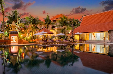 2 outdoor pools, open 7:00 AM to 7:00 PM, pool umbrellas, sun loungers