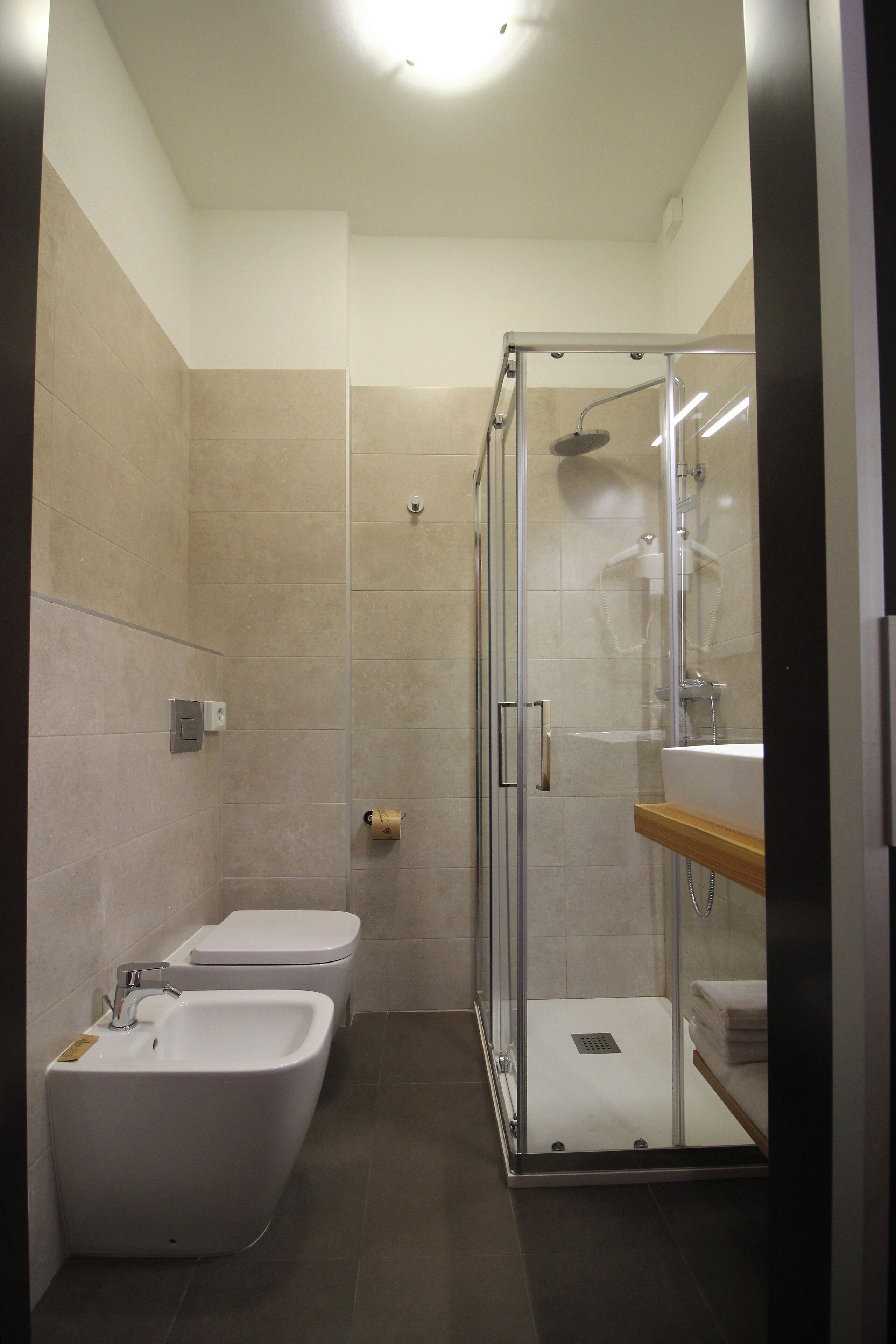 Habitación individual | Baño | Ducha, artículos de higiene personal gratuitos, secador de pelo y bidé