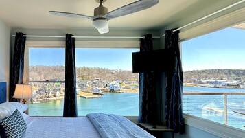 Quarto luxo, 1 cama King, vista para o porto, de frente para o oceano | 2 quartos, roupas de cama de algodão egípcio, roupas de cama premium