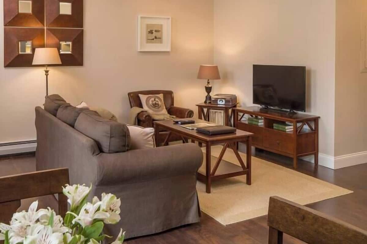 Departamento familiar, 2 habitaciones | Sala de estar | Televisión LCD de 40 pulgadas con canales por cable y televisión