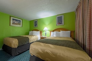 Desk, free WiFi, bed sheets