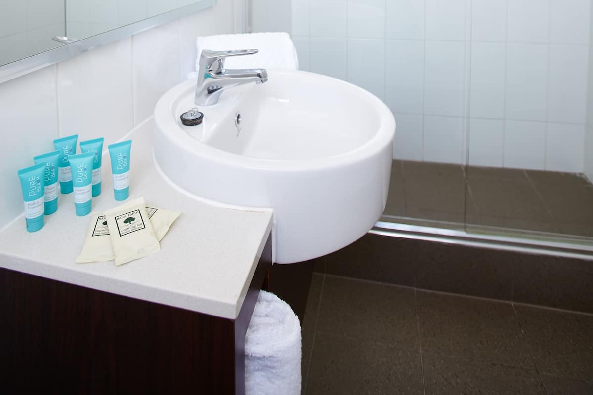 standard room | bathroom | combined shower/bathtub, free toiletries, towels