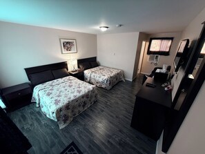 Room, 2 Double Beds | Blackout drapes, iron/ironing board, free WiFi