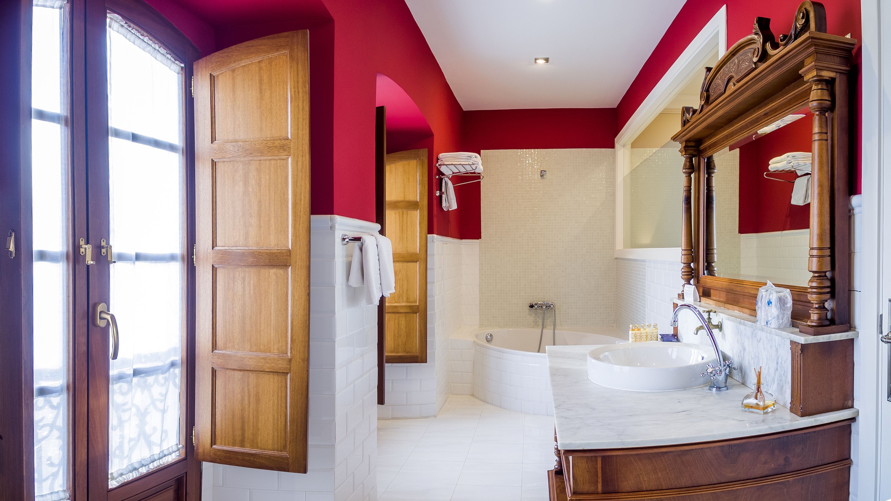 superior double room | bathroom | rainfall showerhead, free toiletries, hair dryer, bidet