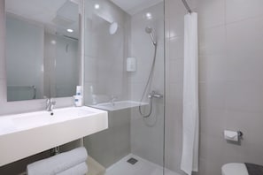 Shower, hair dryer, slippers, bidet