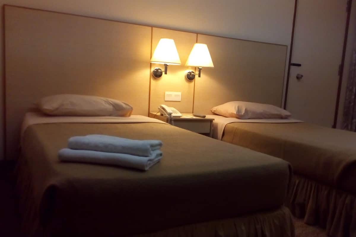 Laptop workspace, free WiFi, bed sheets