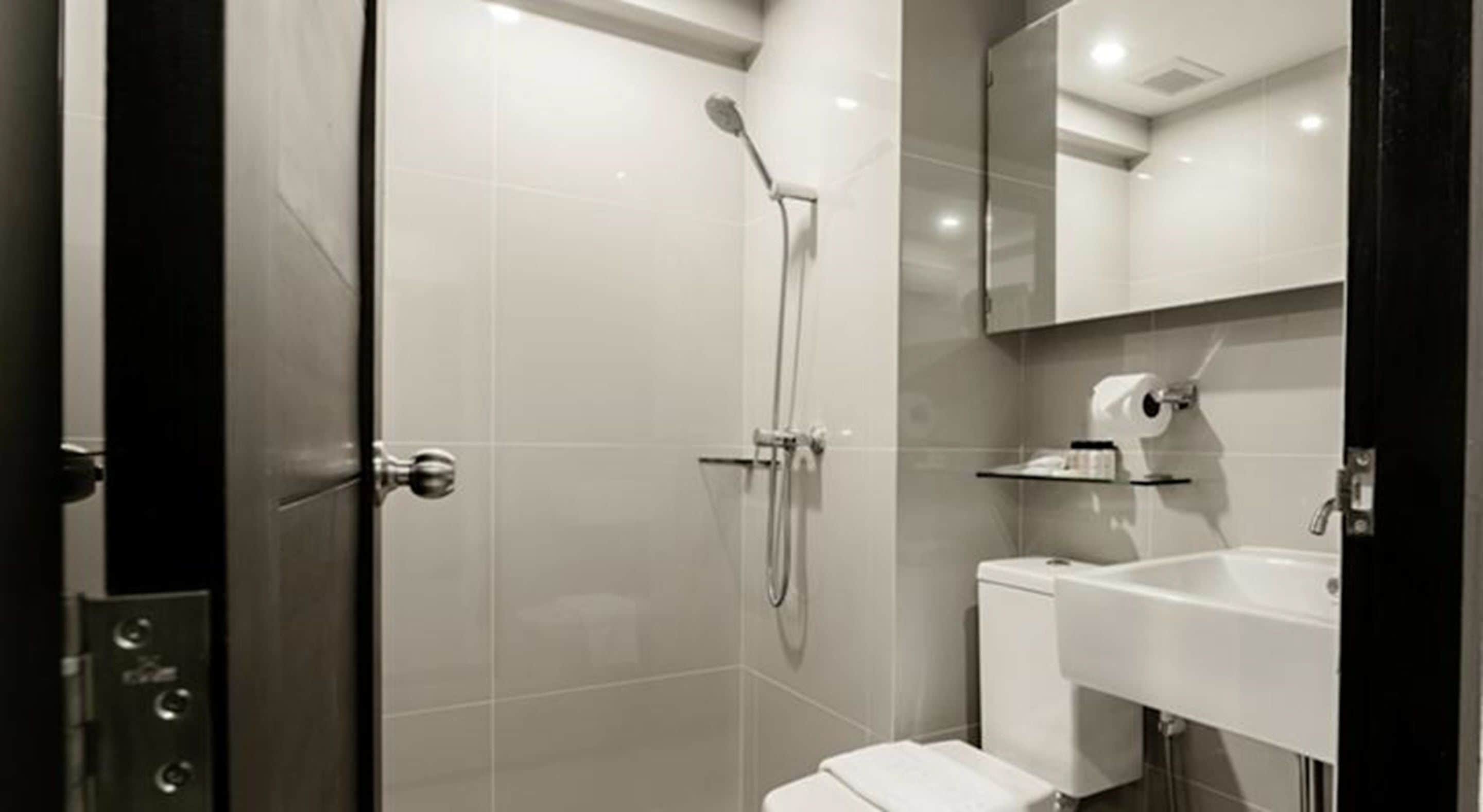 shower, free toiletries, hair dryer, bathrobes