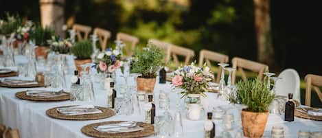 Outdoor banquet area