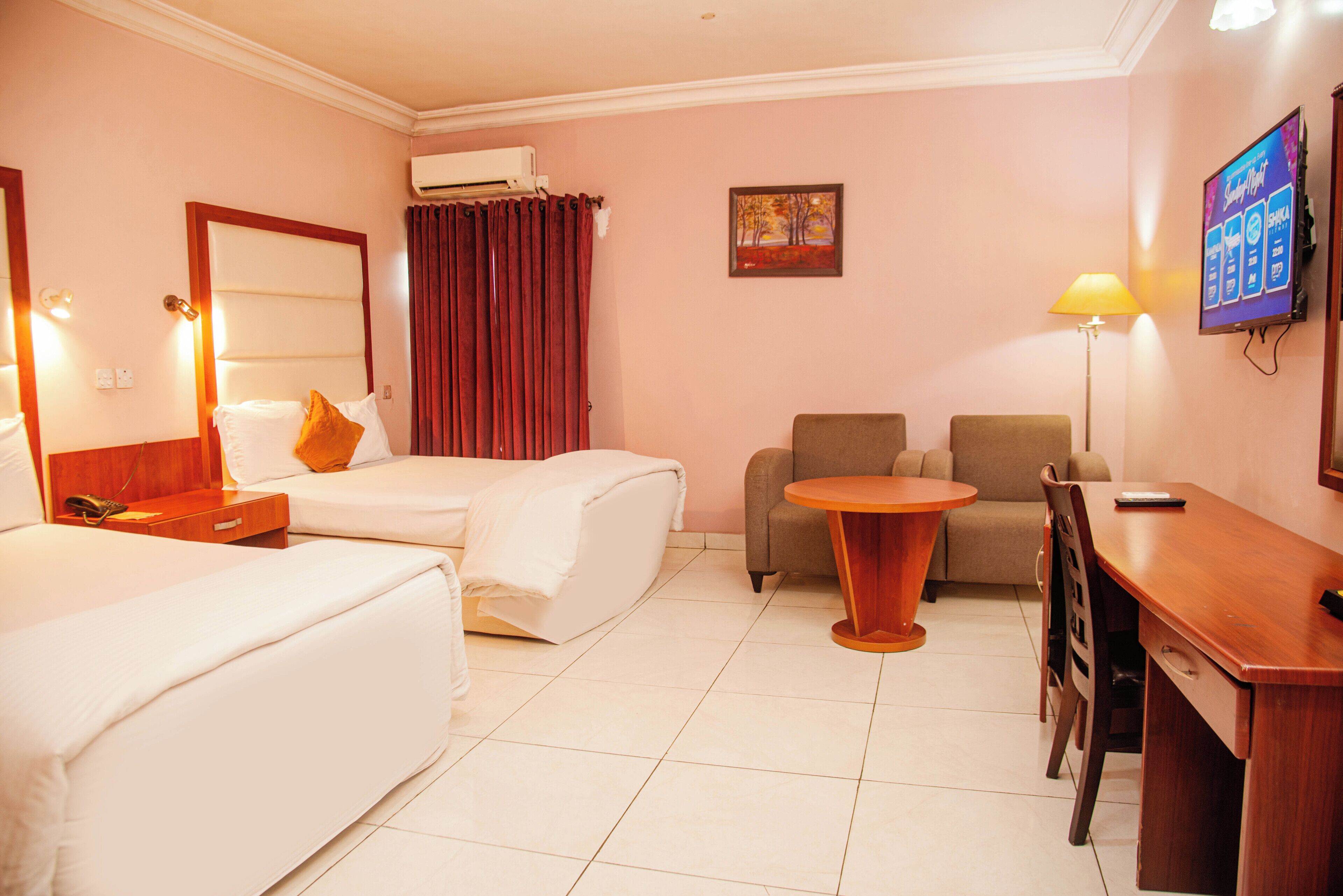 Minibar, in-room safe, desk, blackout curtains