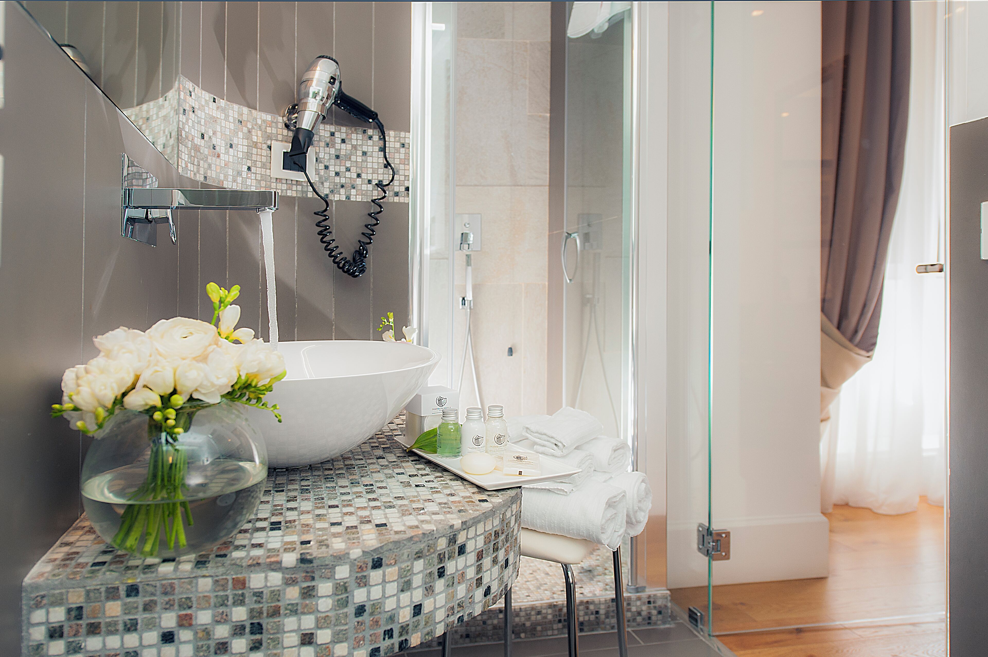 standard double or twin room | bathroom | free toiletries, hair dryer, towels, soap