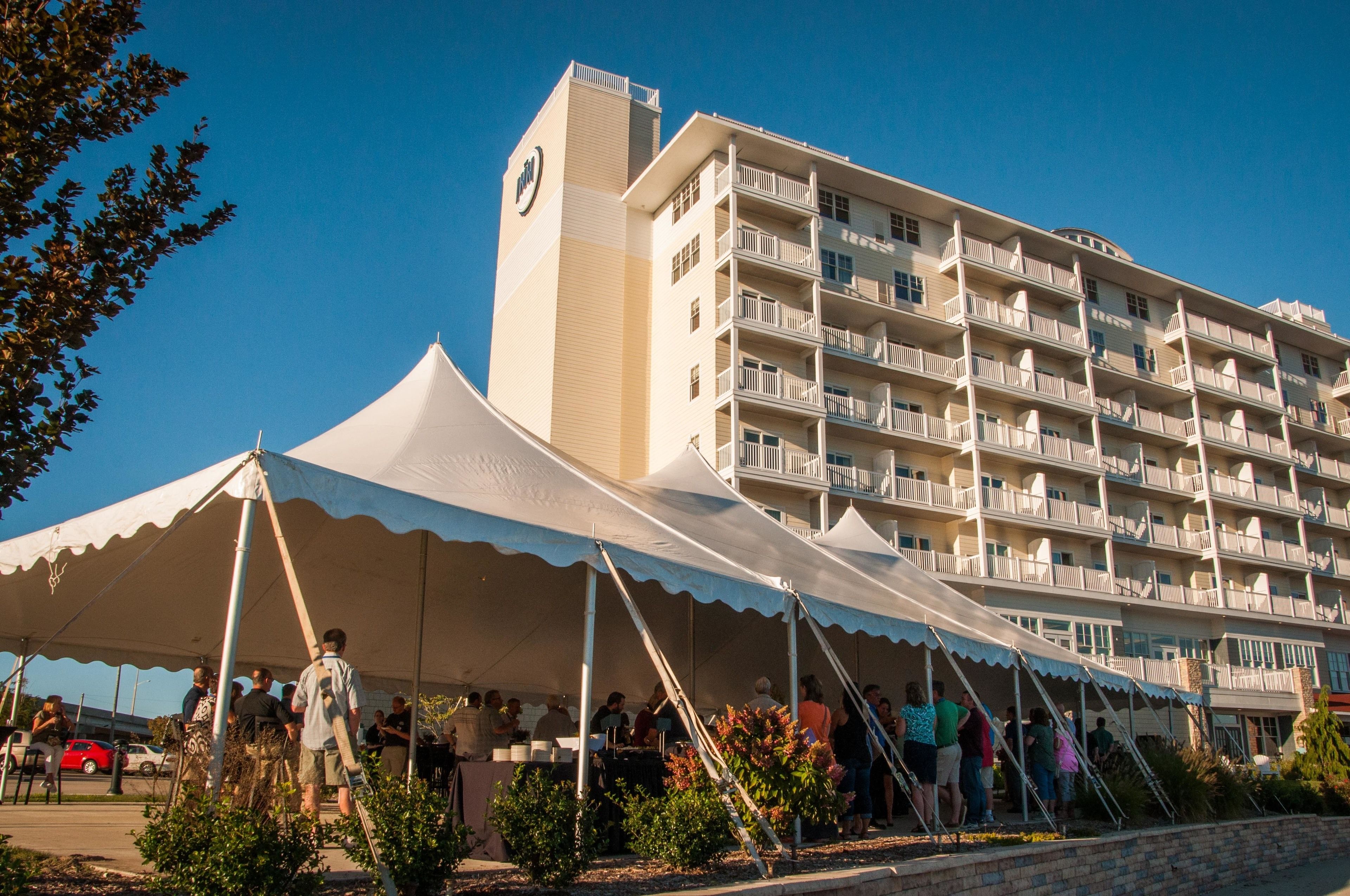 outdoor banquet area