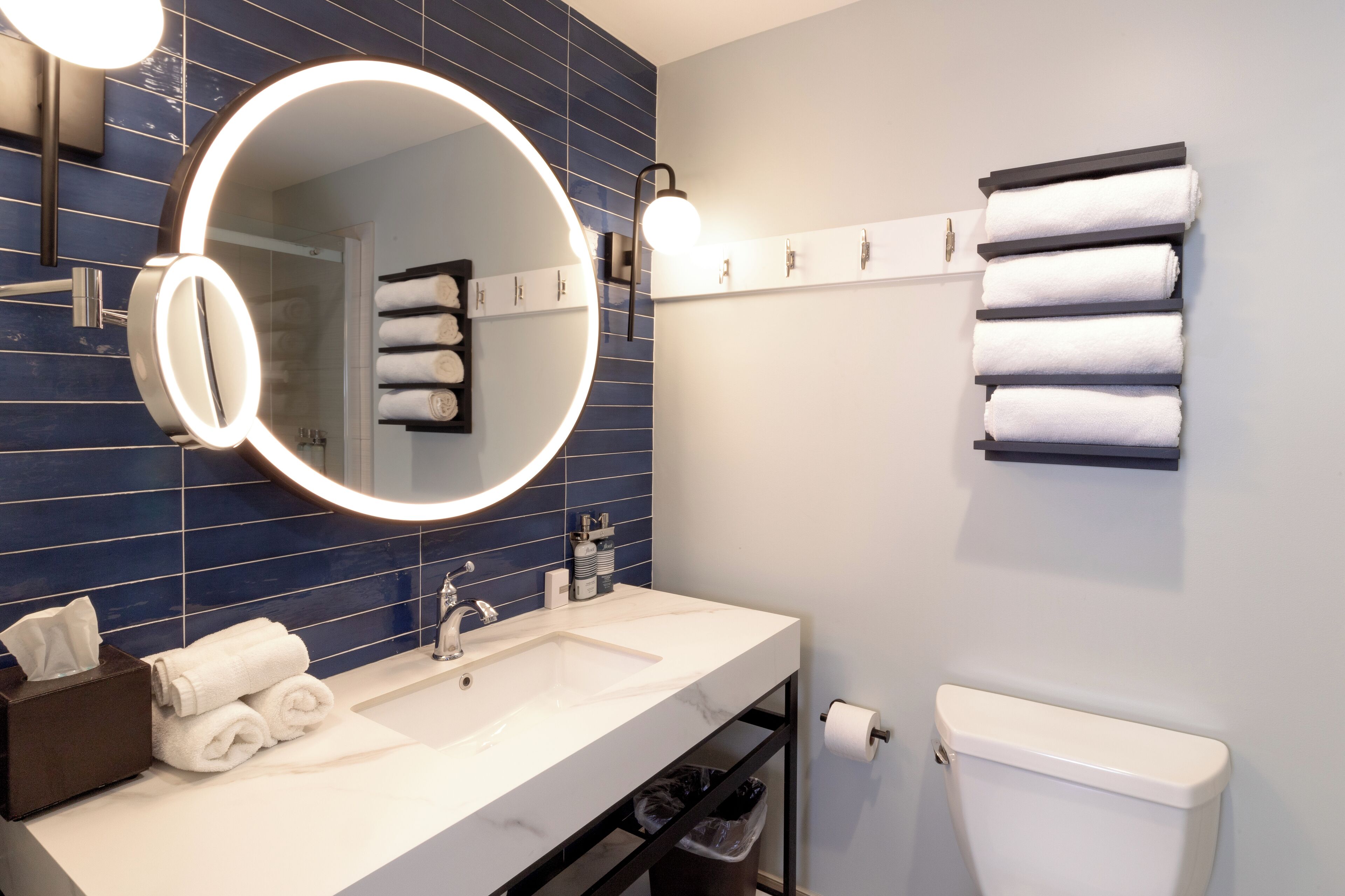 shower, designer toiletries, hair dryer, bathrobes