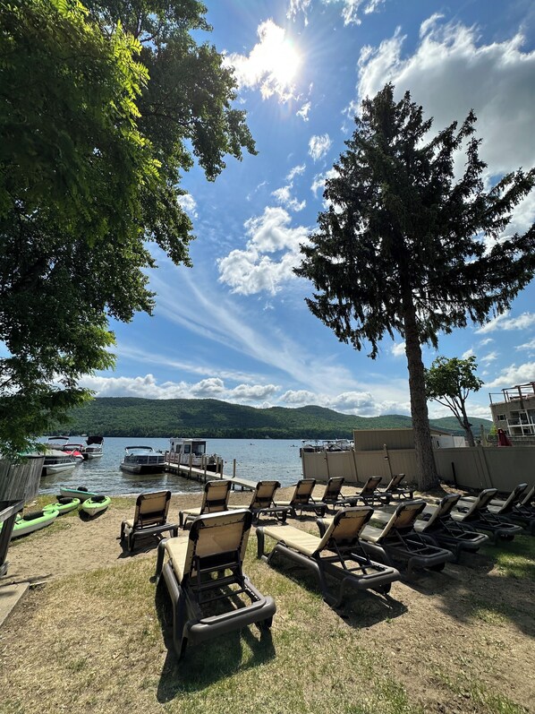 Private beach, kayaking