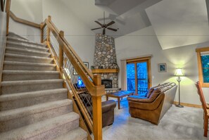 3 Bedroom, 3 Bathroom - 201 | Living area | Fireplace