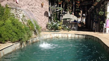 Outdoor pool, pool umbrellas