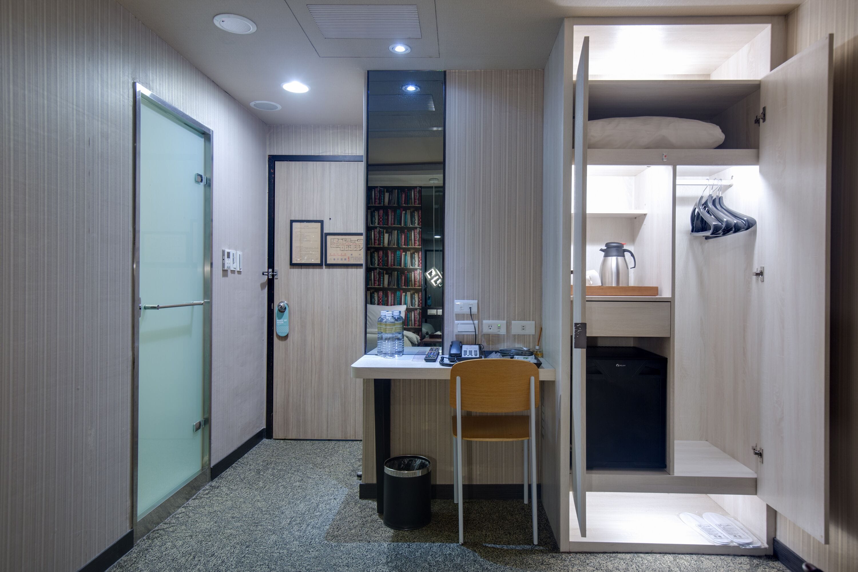 cozy triple room no window | 1 bedroom, down duvets, desk, soundproofing