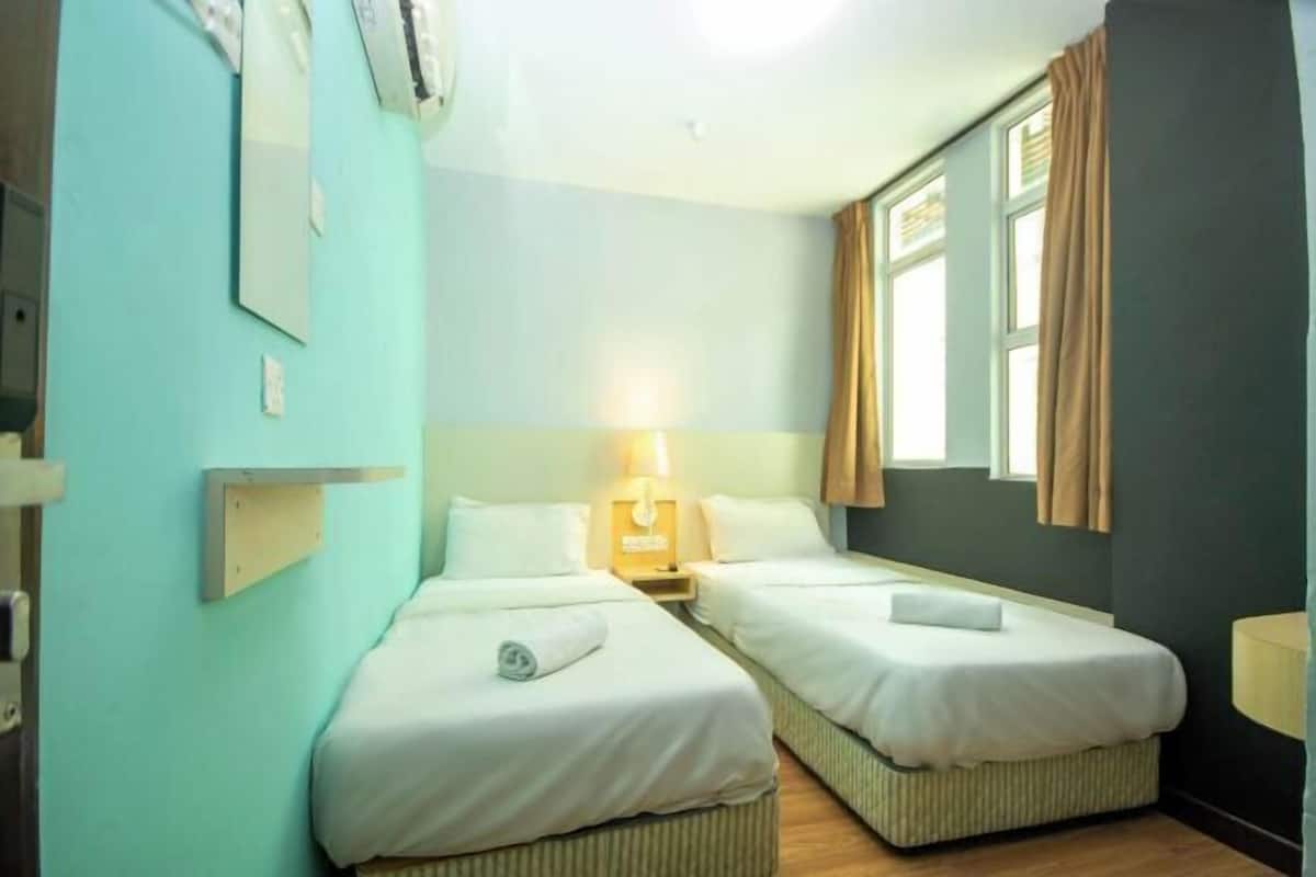 Desk, free WiFi, bed sheets