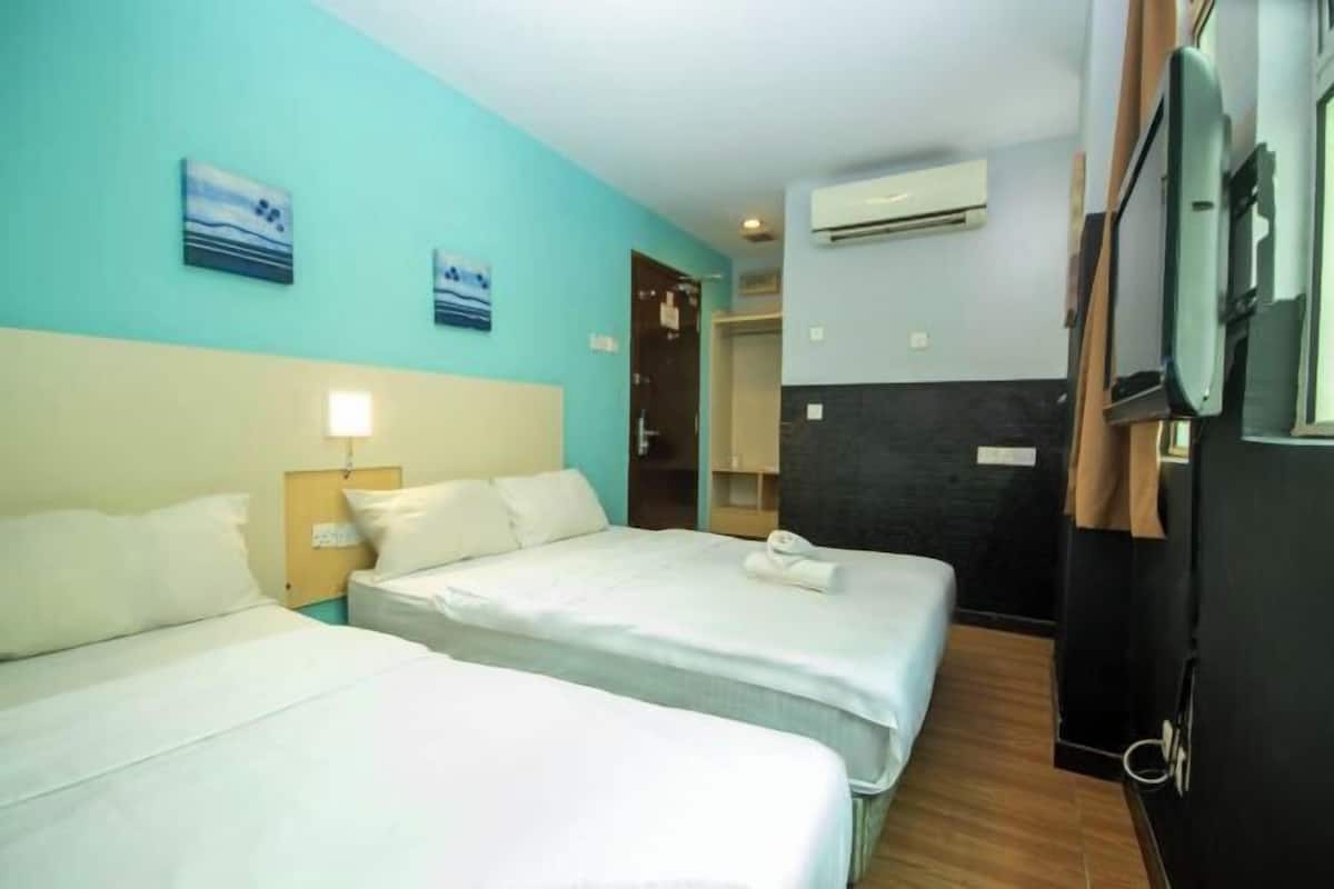Desk, free WiFi, bed sheets