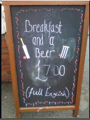 Daily English breakfast (GBP 7 per person)