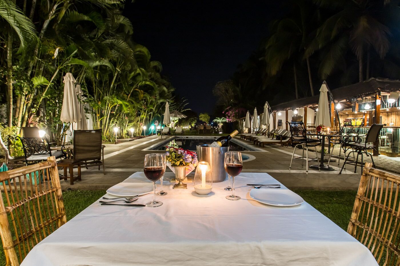 Outdoor banquet area