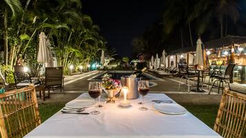 Outdoor banquet area